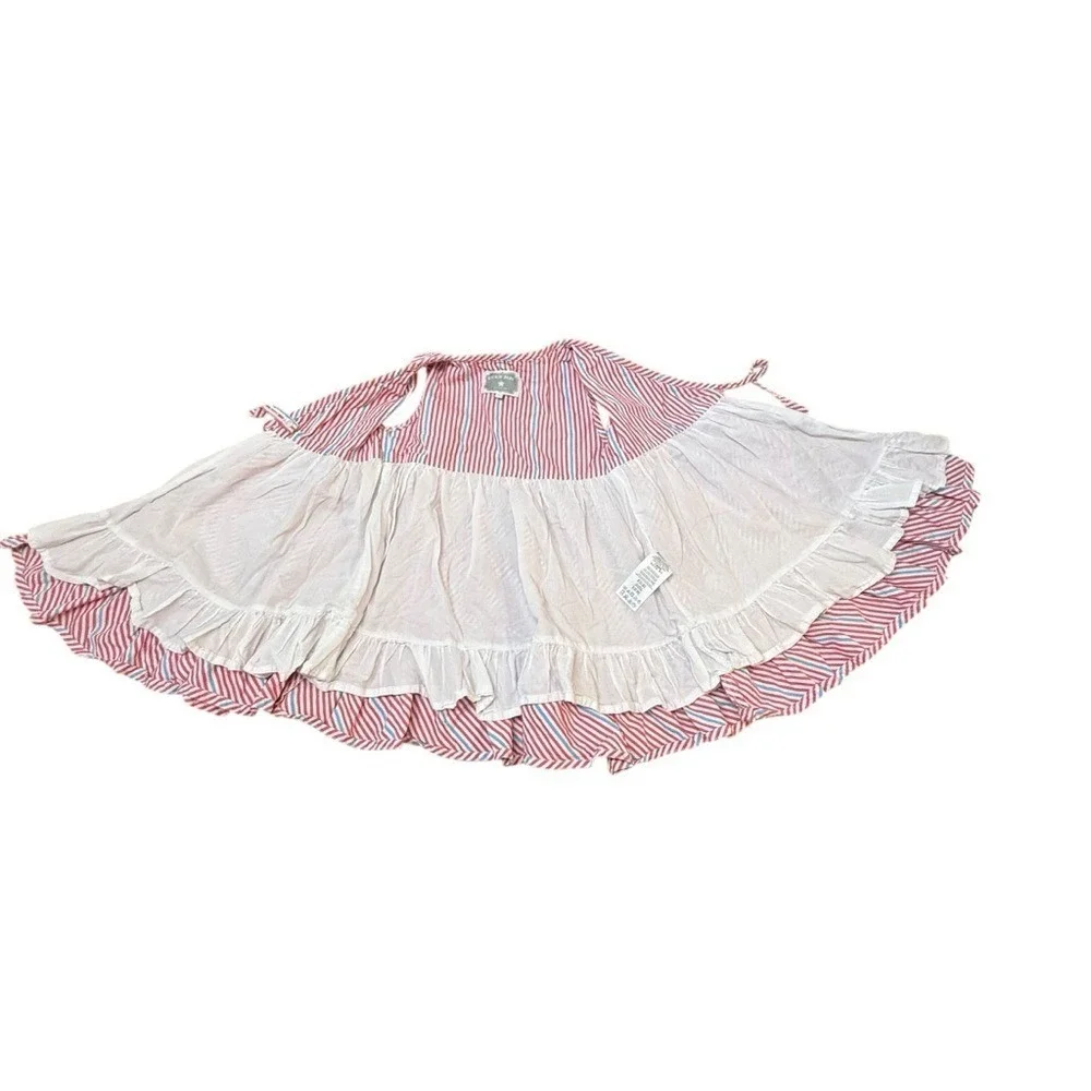 Rockin Baby Pink Blue Stripe Wrap‎ Dress Ruffle Hem Kids Size 2T